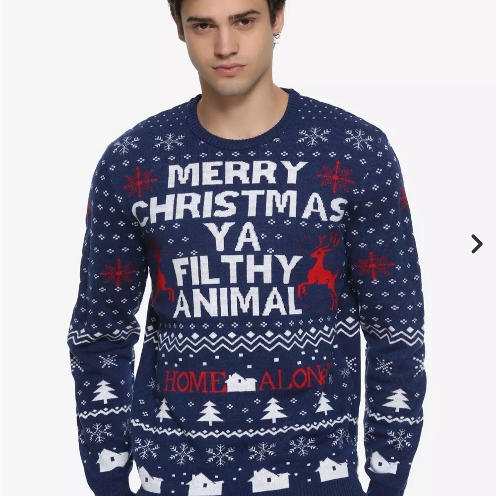 Home Alone Christmas Sweater Men’s XL “Merry Christmas Ya Filthy Animal” Holiday